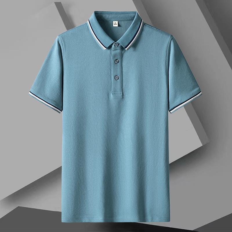 Summer Solid Color Men's Short Sleeved T-shirt Thin Business Lapel Men's Polo Shirt