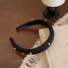 Rhinestone Sponge Hairband For Women Vintage Solid Wide Brim Puffy Puffy Hair Hoop Headband Hair Accessories