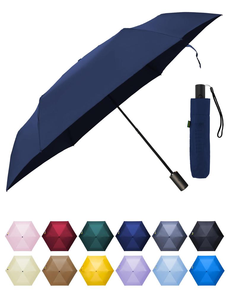 RAINWORX Leichter Automatischer Faltbarer Großer Öffnen/Schließen Regenschirm aus Kohlefaser, (Marine)