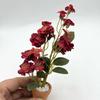 Miniature Rose Potted Plant 1Pc 112 Scale Flowerpot Bonsai for Dollhouse Home Decor Lifelike Desk Ornament Photography Prop