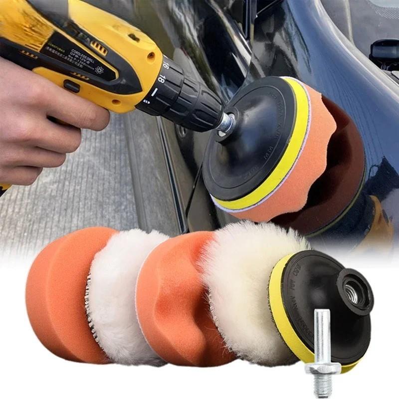 1 set Car Polishing Sponge Pads Kit Foam Pad Buffer Polishing Machine Wax Pads 3/4/5 Inch for Removing Scratches Car Accessories