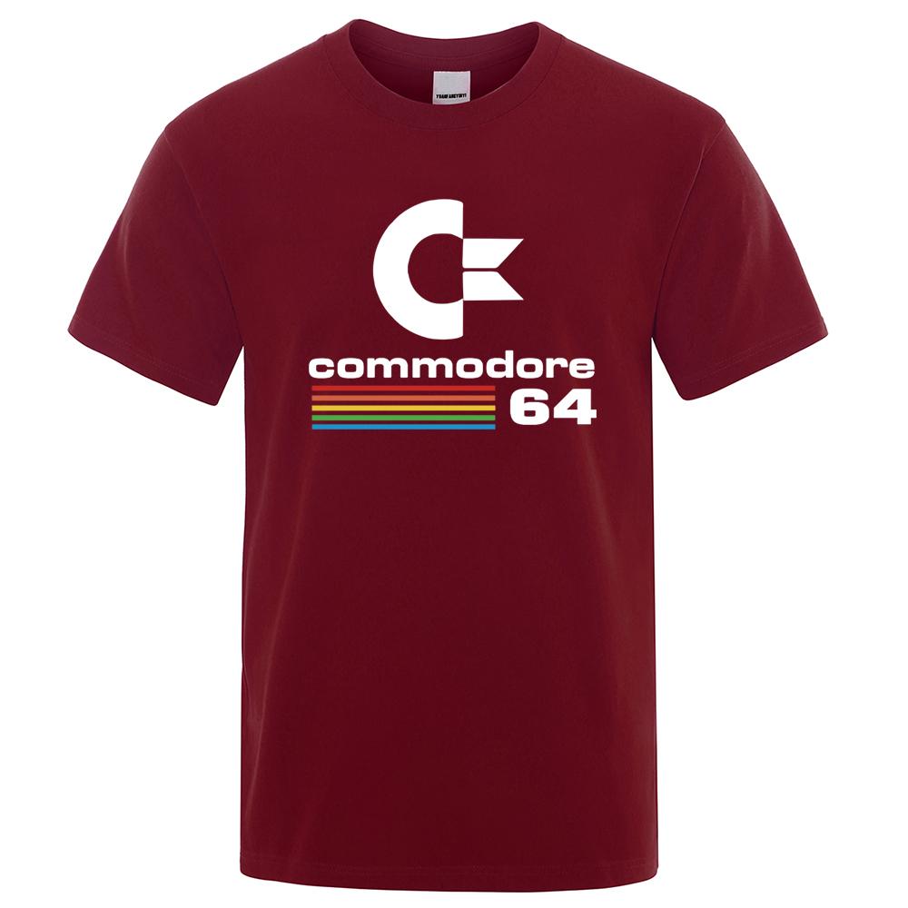 Men T-shirts 2023 Summer Commodore 64 Print T Shirt C64 SID Amiga Retro Cool Design Street Short Sleeve Top Tee Cotton Clothing