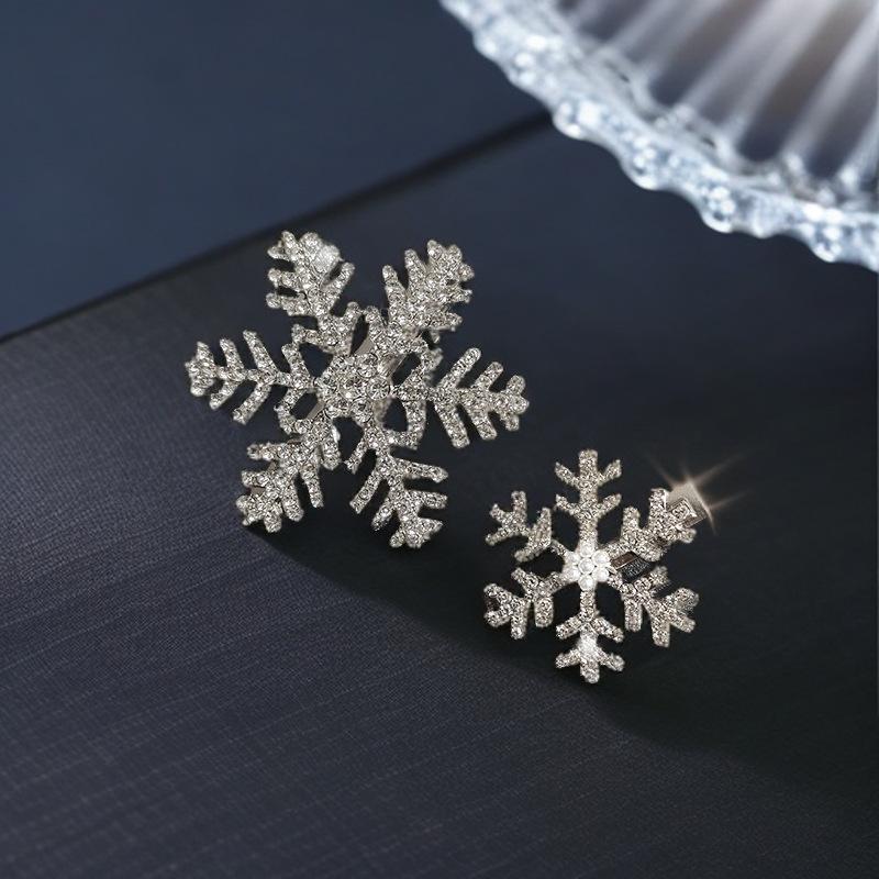 Winterlicher Glitzer Schneeflocken Haarclip - Weihnachtliche Entenschnabel-Haarspange für Mädchen