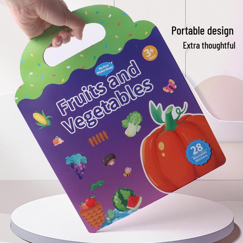 Washable Educational Sticker Book for Early Education: 10 Fun Themes for Toddlers and Kindergarten