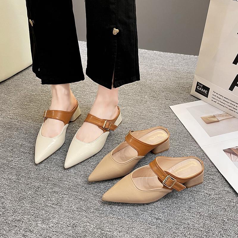 Fashion Pointed Toe Women's Slippers Summer 2025 New Shoes Woman High Heels Elegant Dress Party Sandals Ladies