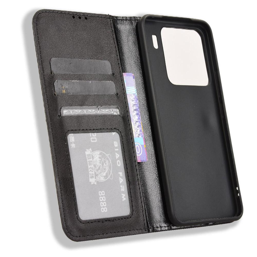 

For Xiaomi 15 Pro Leather Case Wallet Stand Retro Texture Phone Cover Brown
