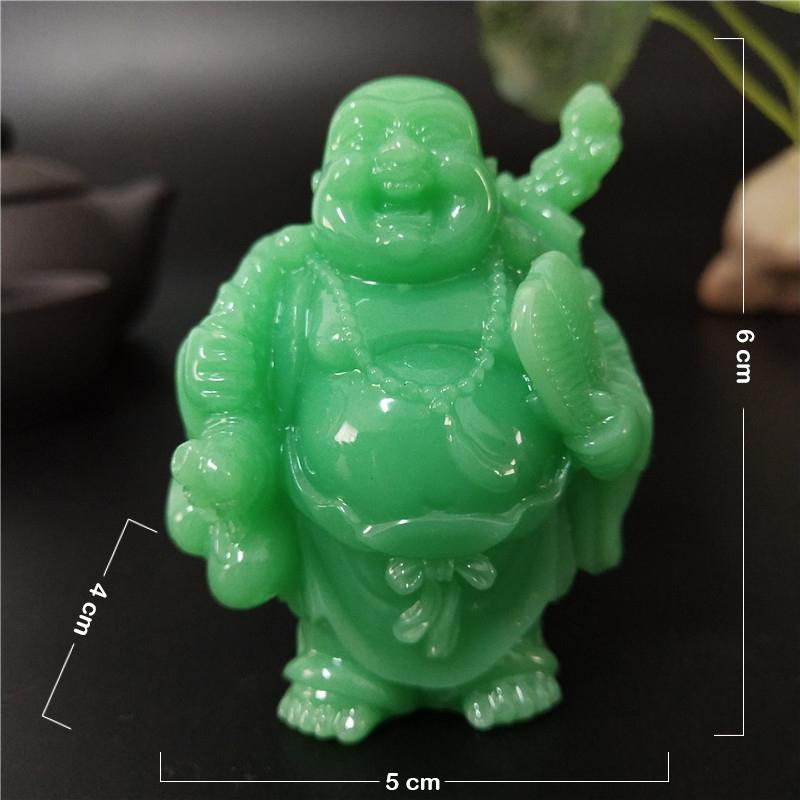 Glowing Man-made Jade Stone Chinese Maitreya Buddha Statue Sculpture For Home Garden Decoration Laughing Buddha Statues Figurine