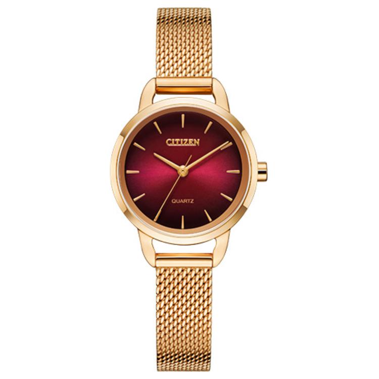 CITIZEN Quartz Movement Stainless Steel Strap Watch Women s Watch Red Watch Dial EQ3003-50Z EQ3003-50Z