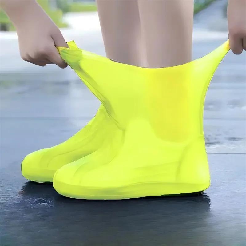 1 Pair Rubber Rain Boot Overshoes For Outdoor Use Silicone Waterproof Shoe Covers Rainy Day Shoe Cover Reusable Non-Slip Rain