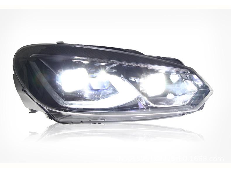 Golf 6 LED Double Lens Headlight: Blue Daytime Running and Turn Signal Light Assembly