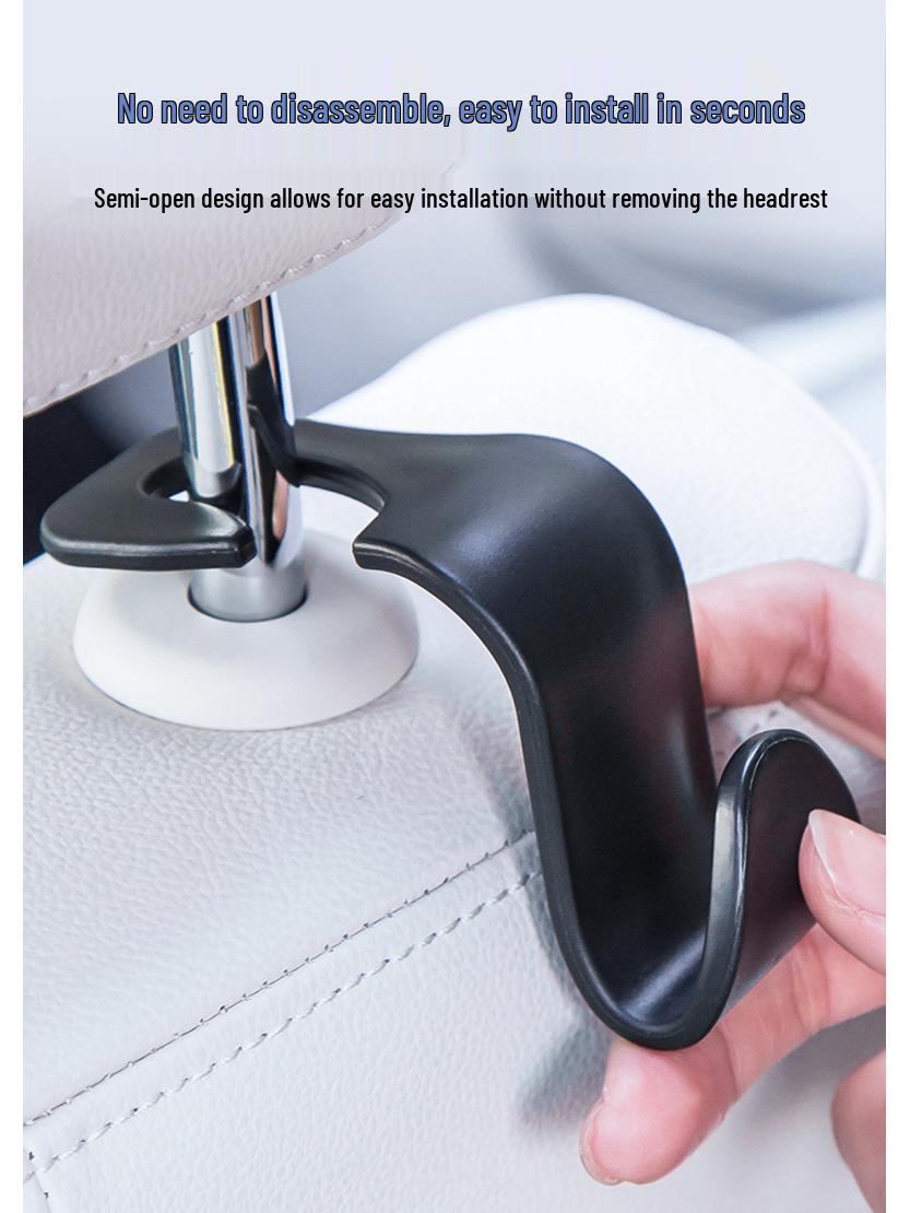 Multifunctional Hidden Car Seat Back Hook for Interior Organization