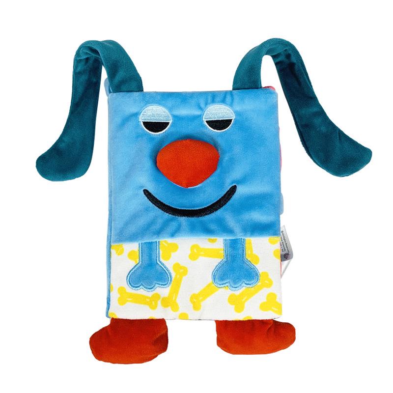 3D Tail Baby Cloth Book - Tear-Proof, Black & White/Red Crinkle Toy for Kids