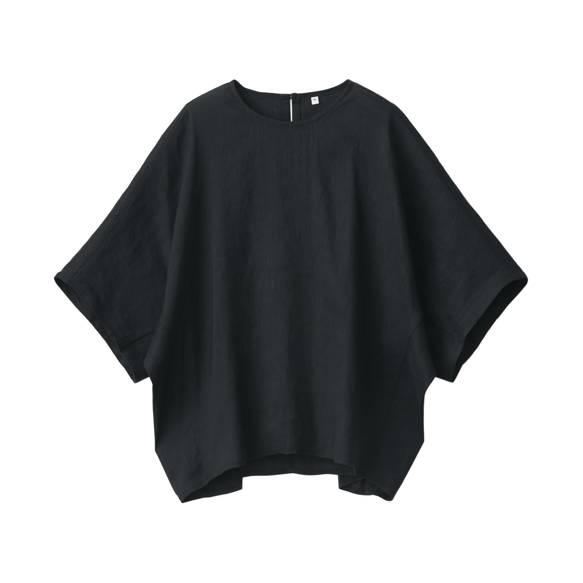 

MUJI Women s Hemp Rayon Short Sleeve Blouse Women s BC2IUA4S Black Women s S