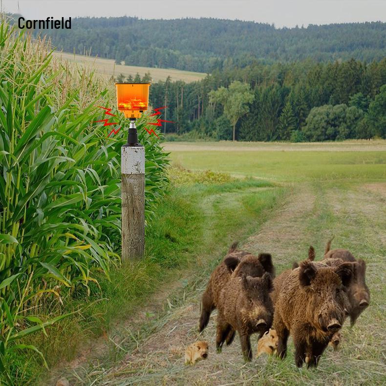Solar Animal Repellent: Light, Sound, and Timer Alarm for Protecting Rice Fields and Orchards