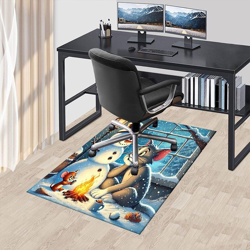 Tom & Jerry Pupazzo di Neve Invernale Stampa Artistica Poster Tappetino per Ufficio Decorazione per la Casa Regalo per Halloween e Natale LD155