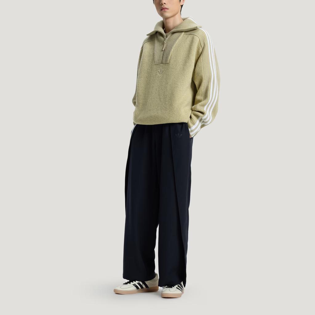 Adidas Originals Premium 3S Knitwear Sweatshirt Half-Zip Sports Knit Sweater Unisex Sweatshirt KS5341