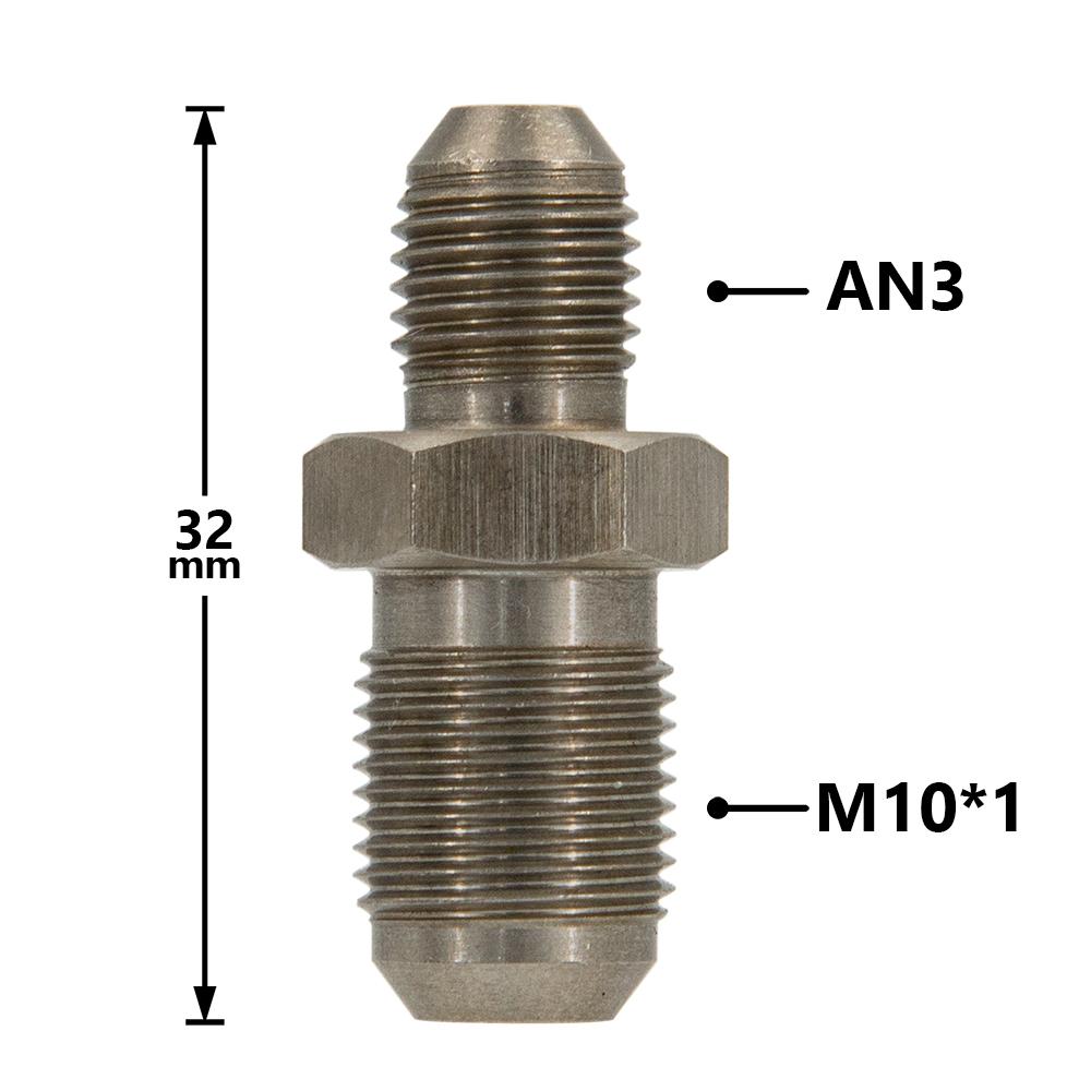 Universal AN3 to M10x1/AN3 to M12x1.0 Male Flare Stainless Steel Brake Hose Clutch Line Oil Hose Fitting Adapter Car Accessories AN3 to M10x1.0