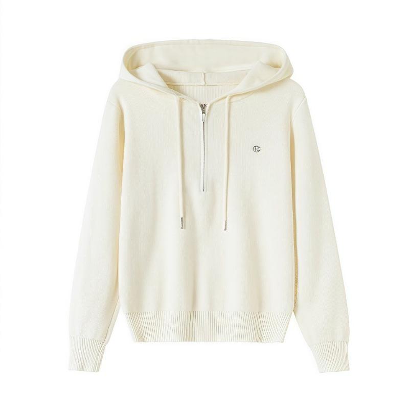 Autumn and winter new drawstring hooded sweater women's loose and thin versatile small fresh knitted sweater top