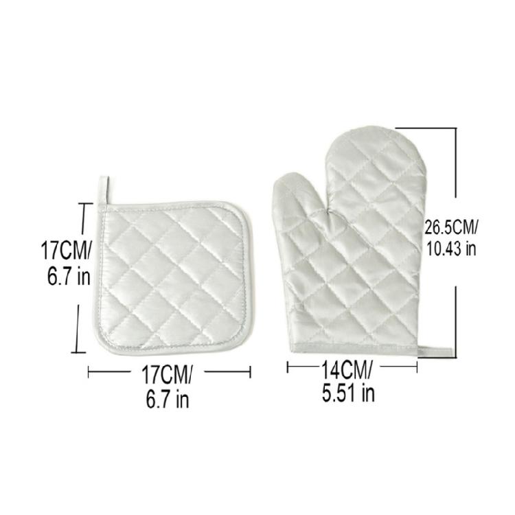 High Temperatures Resistant Kitchen Gloves And Pad Microwave Safe Pot Holder Polyester Grilling Baking Accessories