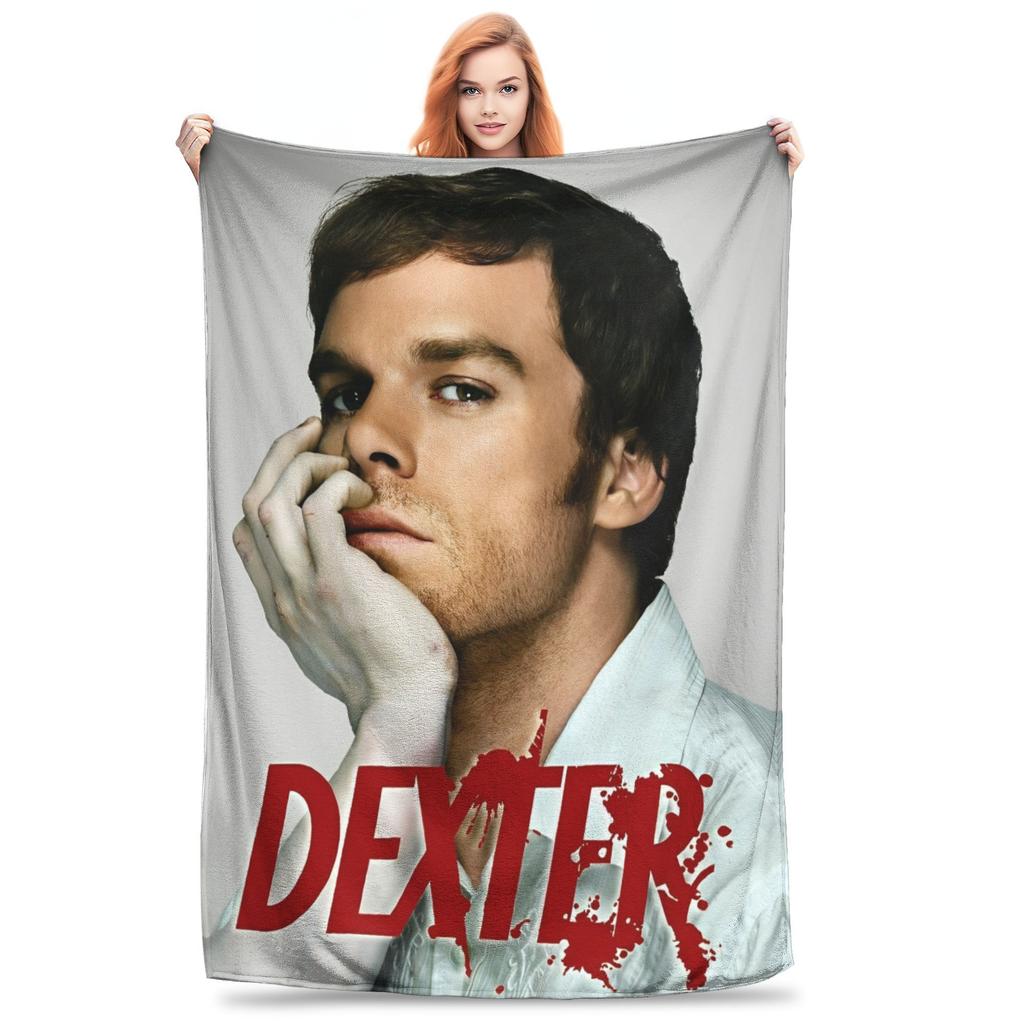 Dexter Morgan Movie Knitted Blankets Flannel Lightweight Thin Throw Blankets for Bed Bedroom Quilt