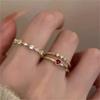Exquisite Love Zircon Ring Ins Niche Design Temperament Sweet Index Finger Ring High Sense Open Ring Tide