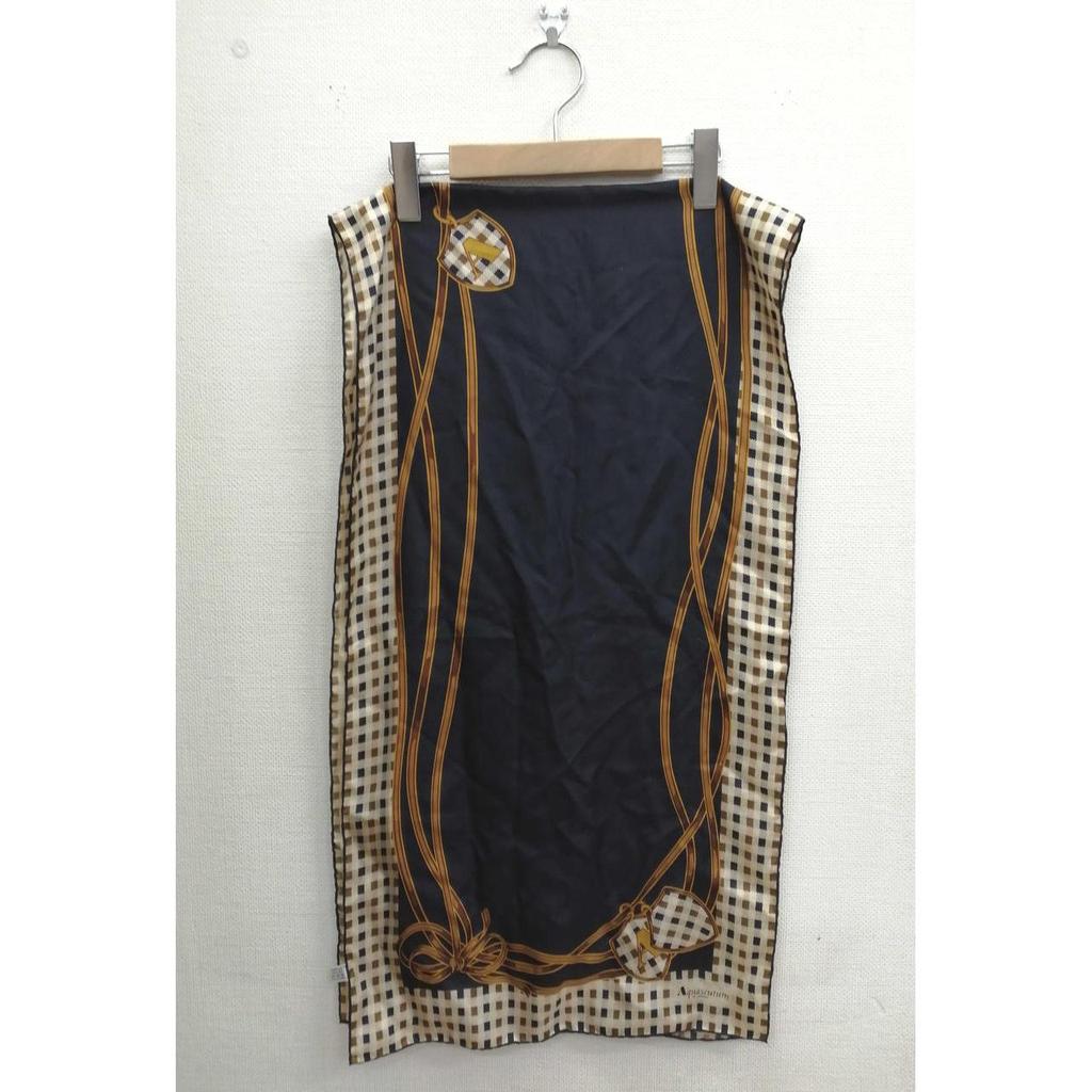 Used AQUASCUTUM NVYBEG Silk Scarf