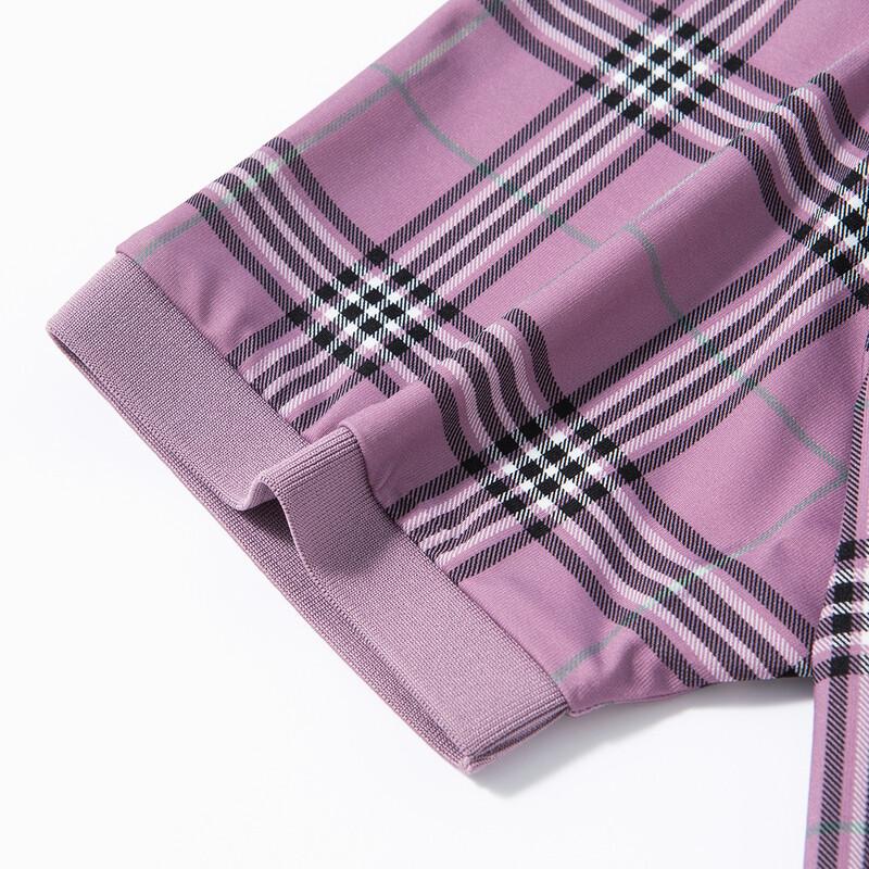 MONTAGUT Men's Silk Blend Plaid Polo Shirt