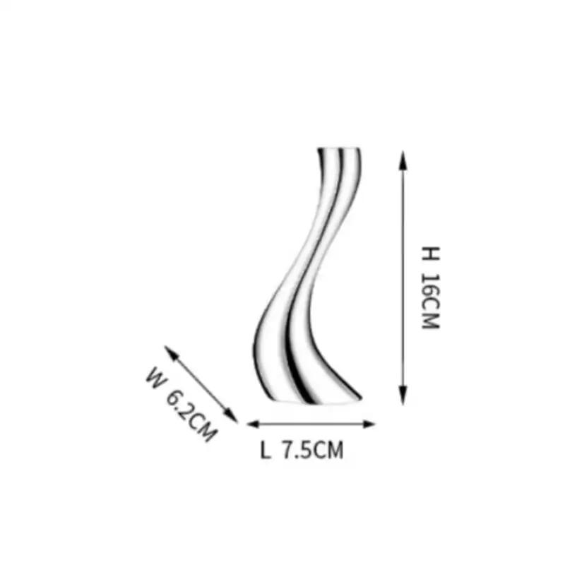 Stainless Steel Swan Neck Candlestick Silver Metal Curve Handicraft Candle Holder Wedding Dining Table Home Decoration