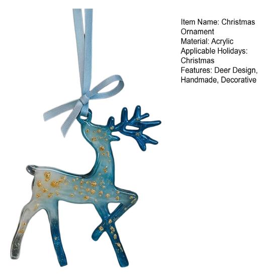 1/2/5 ks Ručně vyráběná vánoční ozdoba Modrá Zlatá Sob Vločka Přívěsek Vánoční Stromek Přívěsek Sváteční Dekorace