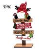 Vintage Wooden Christmas Decor Table Decoration, Rustic Tabletop Sign, Farmhouse Decorative Holiday Signs for Home Desktop Plaque Party Tiered