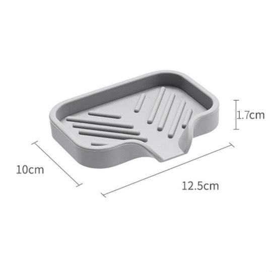 Silicone Sink Tray for Kitchen Organization - Non-Food Contact Soap Dish Holder with Drain Lip - Countertop Scrubber Drainer for Brushes