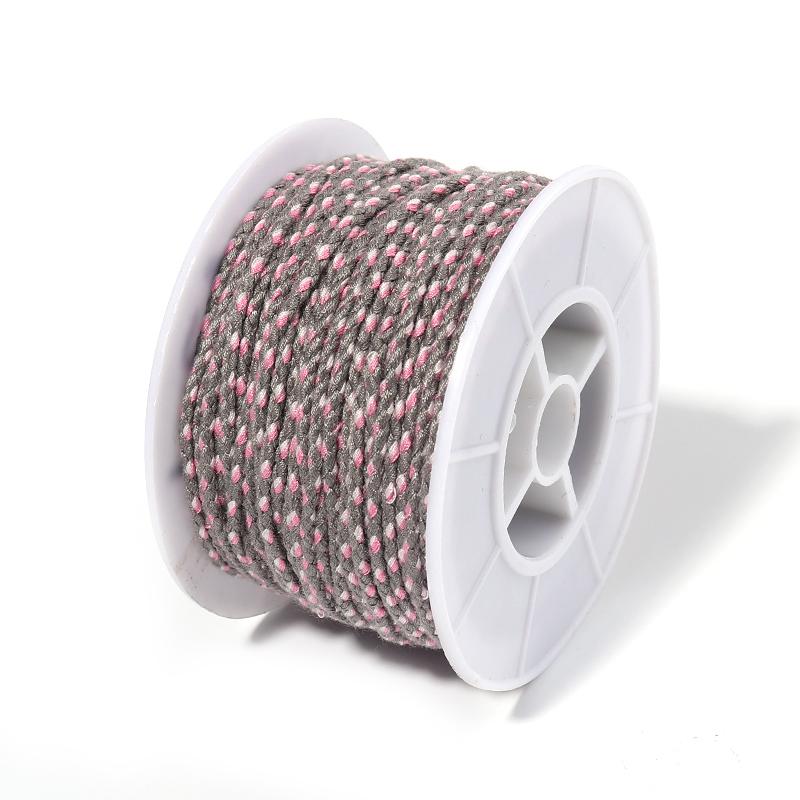 25M/Roll Colorful Cotton Thread Rope Four-Strand Braided Twist Cord for Jewelry Making DIY Bracelet Decoration Lanyard Supplies
