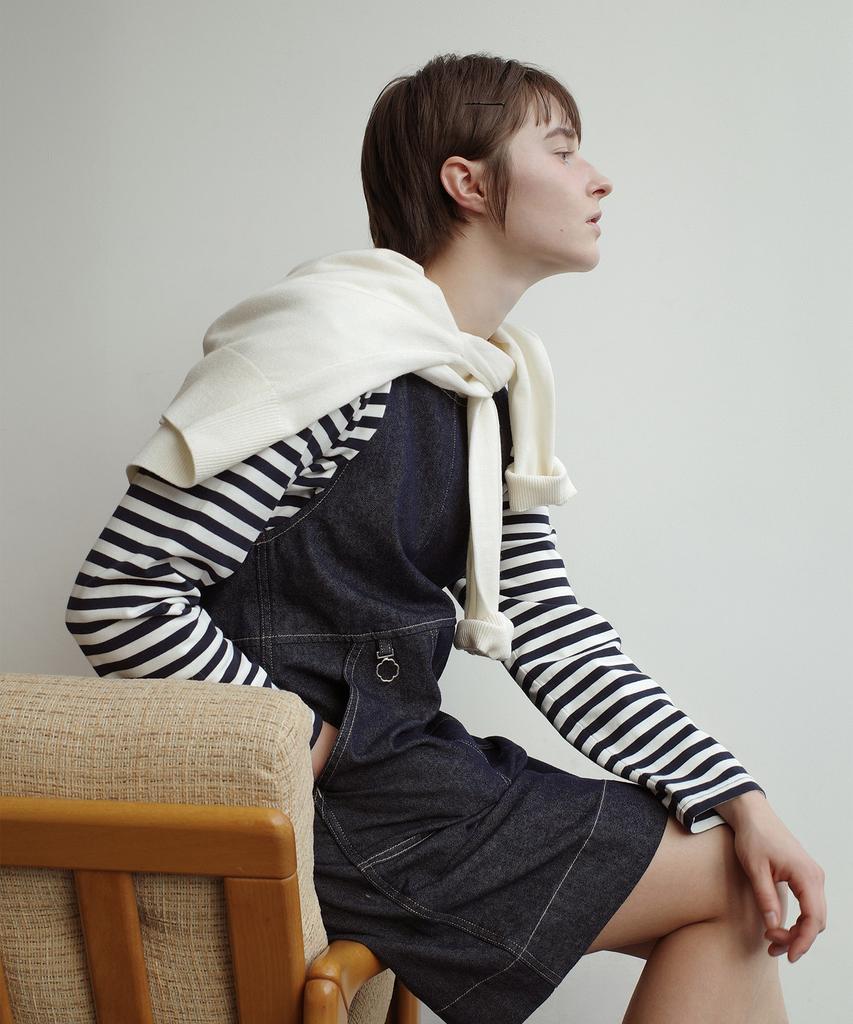 Covernat Woman Suspender Denim Dress Indigo