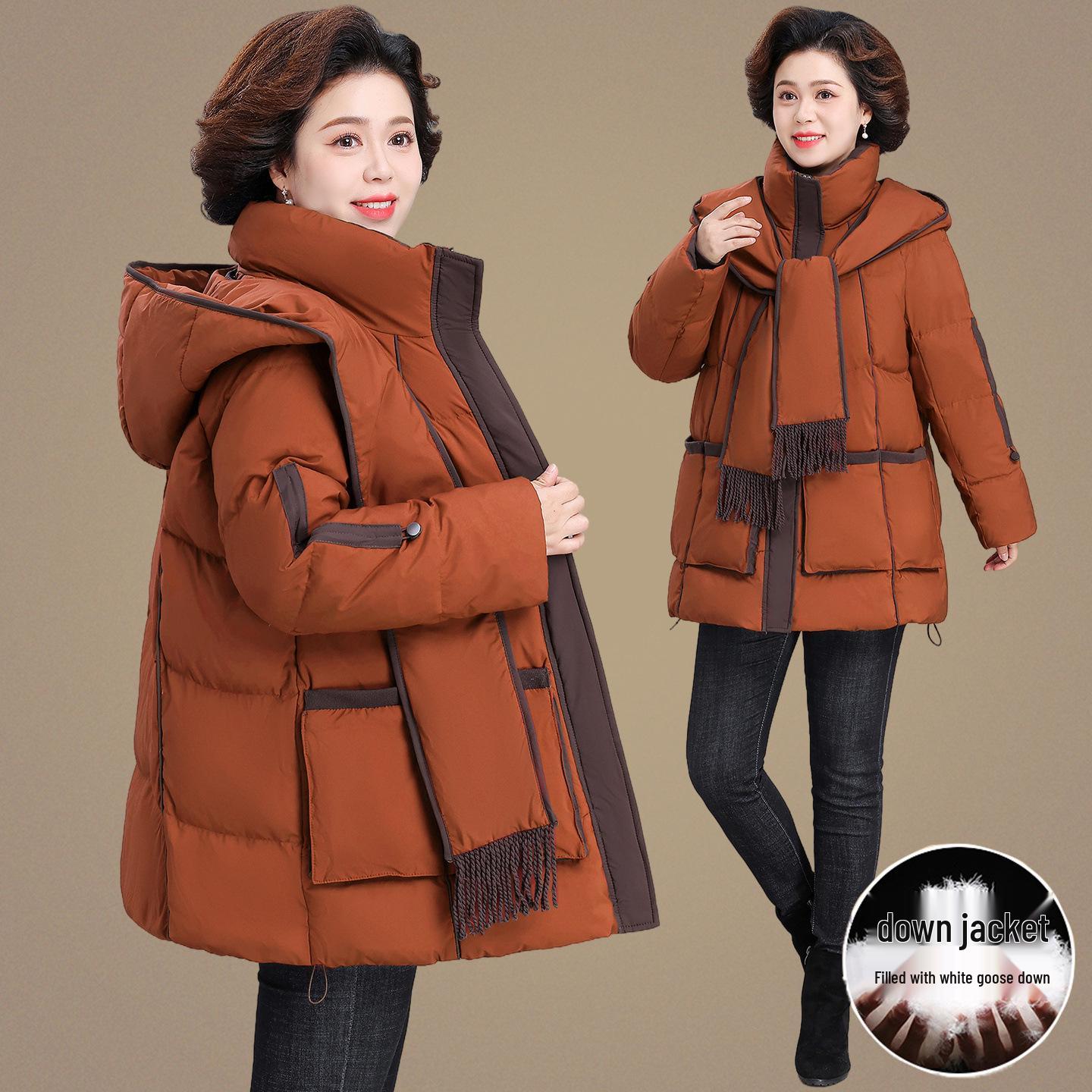 

2025 Winter Down Jacket for Stylish Middle-Aged & Elderly Women - Plus Size, Autumn/Winter Design XL (105-120 lbs)