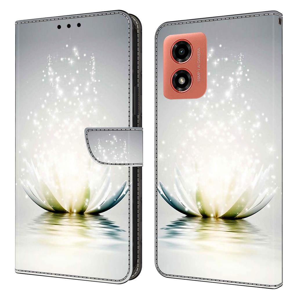 Für Motorola Moto G Play (2024) 4G Schutzhülle 3D-Musterdruck Leder Klapphandyhülle