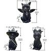 Black Cat Statue Mysterious Cute Cat Witch Cat Figurine Witches Decor Desk Ornament Hand-Painted Sculpture for Halloween 1PC