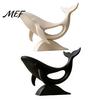 Modern Interior Decor Minimalist Hollow Whale Figurine, 3D Printed Matte Animal Sculpture for Office Table Ornament Home Desk Decor, Statues