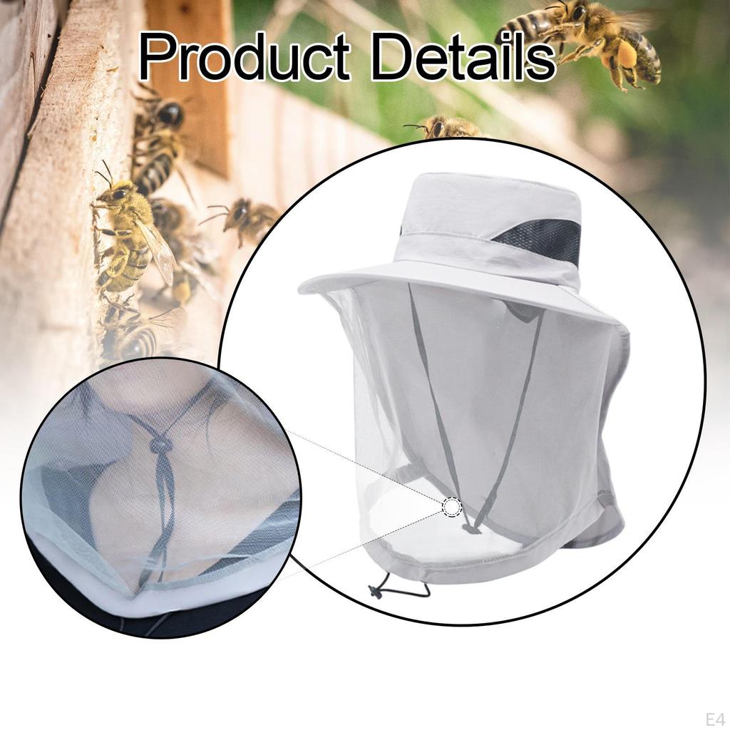 Imker Bucket Hat für Erwachsene Tragbarer Sonnenhut Gesichtsschutz Wandern Gartenarbeit Outdoor Angeln