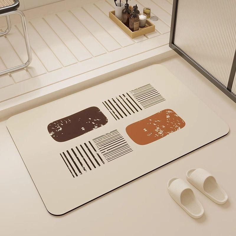 Kieselgur Fußmatte Einfache Haushalts-Badezimmer Anti-Rutsch-Matte Badezimmertür Wasseraufnahme Schnelltrocknend Verschleißfest Fußmatte