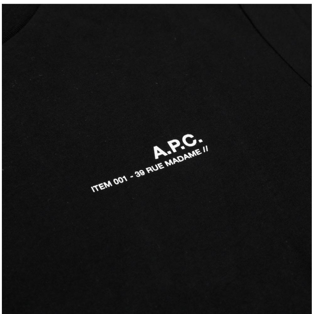 A.p.c. ITem STandard Grand T shirT M26404 Tzc Noir Blanc