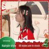 Christmas Cartoon Hair Clips for Girls - Red Holiday Hairpins and Accessories