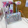 Transparent bar bag, small food, pu shoulder underarm bag, two-dimensional peripheral portable messenger bag.