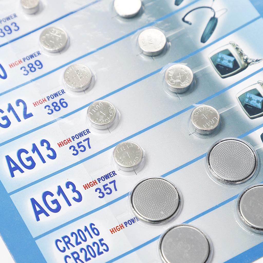 24Pcs AG1/AG3/AG4//AG5/AG10/AG12/AG13 Batteries Set for Watch Clock Camera Mixed Button Coin Cell Battery CR2016 CR2025