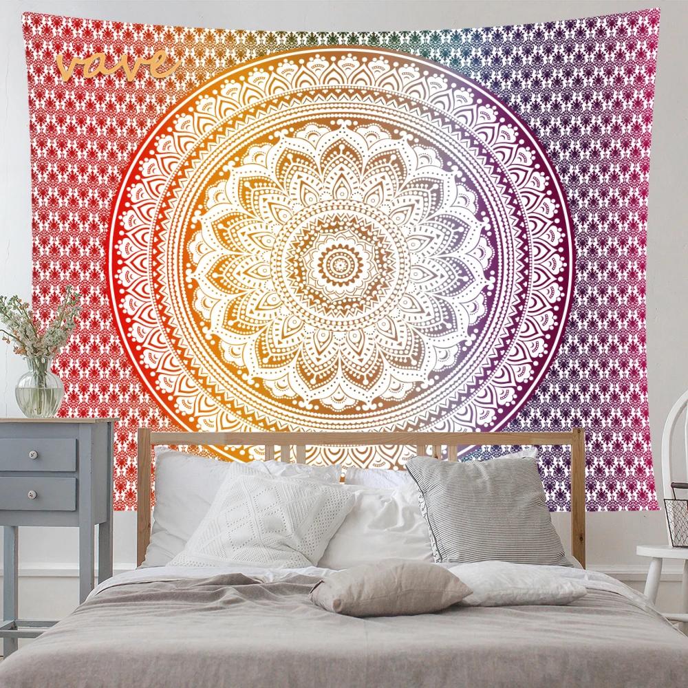 Indian Mandala Tapestry Flower Wall Hanging Bohemian Hippie Cloth Fabric Large Tapestry Blanket Home Dorm Aesthetic Room Decor