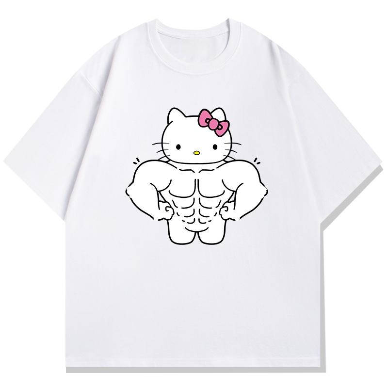 Fitness Theme Printed Childrens Tshirt Loose Casual Round Neck Parent Child Short Sleeve 2026 Summer New Style