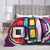 Geometry Dash Gaming Game Plush Blankets Warm Aesthetic Plush Bedding Throws Couch Chair Sofa Bed Flannel Bedspread Cover