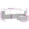 4 Piece Garden Lounge Set with Cushions Grey Poly Rattan