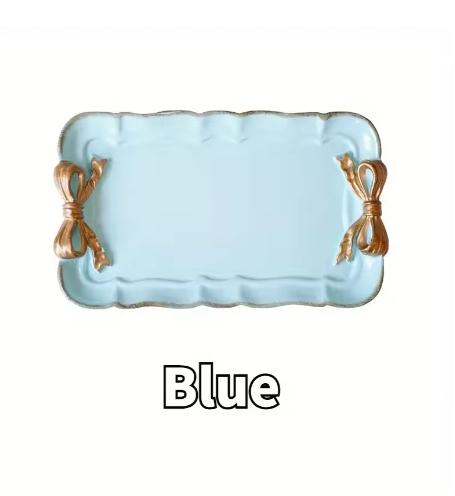 Piece Bow Tray Fruit Dessert Resin Tray Cake Jewelry Storage Tray Party Decoration Tableware Candy Tray Organizer Tools