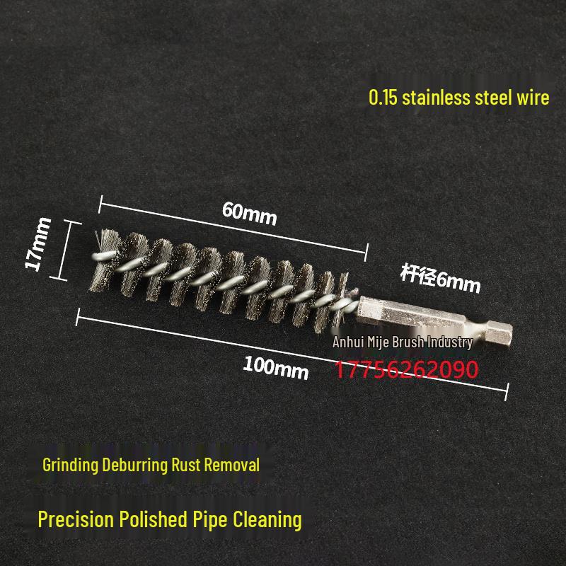 Electric Hex Shank Copper Wire Brush for Deburring, Rust Removal, Grinding, and Polishing