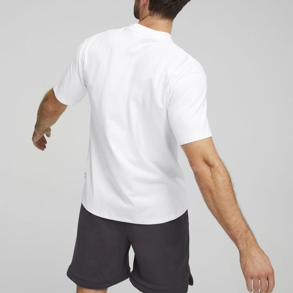 Puma Solid Color Crew Neck Pullover Casual Breathable Short Sleeve T-Shirt Men Tops White 624009-02